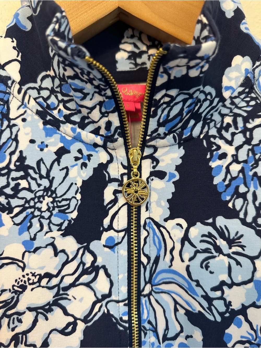 Lilly Pulitzer Skipper Popover Bouquet All Day Low Tide Navy Floral Half-Zip NWT - Picture 4 of 10